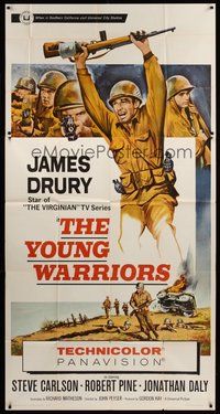 2f868 YOUNG WARRIORS 3sh '66 art of soldier James Drury, star of TV's The Virginian!