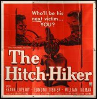 2f274 HITCH-HIKER 6sh '53 classic POV image of hitchhiker in back seat pointing gun at front!