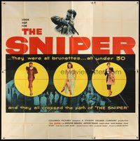 2f321 SNIPER 6sh '52 artwork of sniper Arthur Franz with gun targeting pretty women!