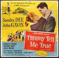 2f327 TAMMY TELL ME TRUE 6sh '61 great romantic close up of Sandra Dee about to kiss John Gavin!