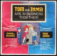 2f334 TOM JONES/IRMA LA DOUCE 6sh '66 cool cartoon art of Tom meeting Irma on the street!