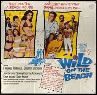 2f346 WILD ON THE BEACH 6sh '65 Frankie Randall, Sherry Jackson, Sonny & Cher, teen rock & roll!