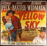 2f348 YELLOW SKY 6sh '48 romantic art of Gregory Peck & Anne Baxter, Richard Widmark