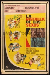 2f035 BATTLE OF THE SEXES Argentinean '60 Peter Sellers, wacky completely different art!