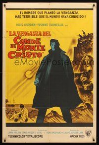 2f060 COUNT OF MONTE CRISTO Argentinean '62 art of Louis Jourdan as Edmond Dantes!