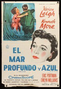 2f063 DEEP BLUE SEA Argentinean '55 Kenneth More is unfaithful to wife Vivien Leigh, Anatole Litvak