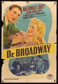 2f068 DR. BROADWAY Argentinean '42 Macdonald Carey gives pretty Jean Phillips a check-up!