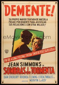 2f105 HOME BEFORE DARK Argentinean '58 untouched Jean Simmons is a wife on the rim of insanity!