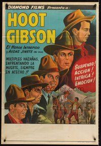 2f106 HOOT GIBSON Argentinean '30s great art of silent & early talkies cowboy western star!