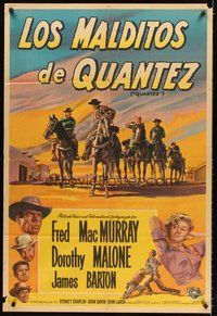 2f162 QUANTEZ Argentinean '57 Fred MacMurray, sexy Dorothy Malone, different western artwork!