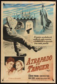 2f207 TRAPPED IN TANGIERS Argentinean '60 Edmund Purdom, Genevieve Page, the most dangerous city!