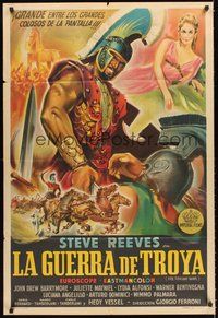 2f208 TROJAN HORSE Argentinean '62 cool completely different art of Steve Reeves!