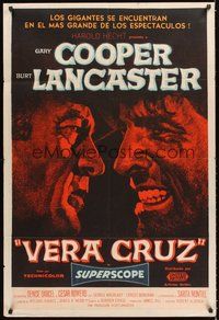 2f213 VERA CRUZ Argentinean '55 best close up artwork of cowboys Gary Cooper & Burt Lancaster!