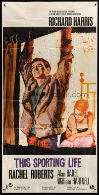 2f801 THIS SPORTING LIFE English 3sh '63 art of Harris & Roberts by Fratini, Lindsay Anderson