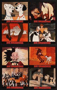 2g684 ONE HUNDRED & ONE DALMATIANS 8 LCs R91 most classic Walt Disney canine family cartoon!