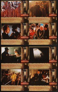 2g053 AMISTAD 8 LCs '97 Steven Spielberg directed, Morgan Freeman, Anthony Hopkins, Djimon Hounsou!