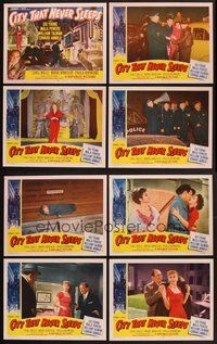 2g223 CITY THAT NEVER SLEEPS 8 LCs '53 Gig Young, Marie Windsor, Mala Powers, Chicago!