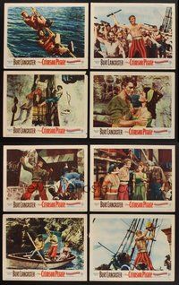 2g254 CRIMSON PIRATE 8 LCs '52 great images of Burt Lancaster, Nick Cravat & Eva Bartok!