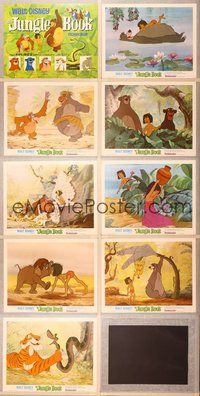 2g010 JUNGLE BOOK 9 LCs '67 Walt Disney cartoon classic, great images of all characters!