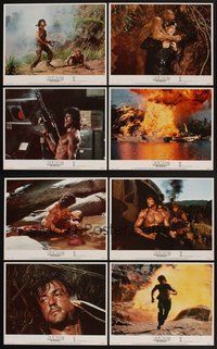 2g738 RAMBO FIRST BLOOD PART II 8 LCs '85 no man, no law, no war can stop Sylvester Stallone!