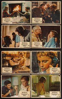 2g769 ROSEMARY'S BABY 8 LCs '68 Roman Polanski, Mia Farrow, creepy baby carriage horror image!