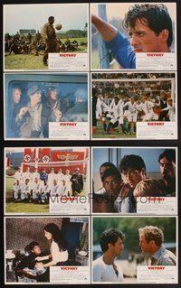 2g947 VICTORY 8 LCs '81 John Huston, soccer players Sylvester Stallone, Michael Caine & Pele!