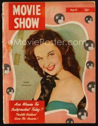 2h127 MOVIE SHOW magazine April 1948 portrait of sexy Susan Hayward, starring in Tap Roots!