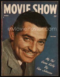 2h121 MOVIE SHOW magazine October 1947 smiling portrait of Clark Gable, star of The Hucksters!