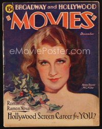 2h113 MOVIES magazine December 1930 artwork of Norma Shearer by A. Gins & G. Warren!