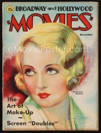 2h117 MOVIES magazine November 1931 artwork of Constance Bennett by Oscar Greiner!