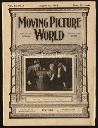 2h068 MOVING PICTURE WORLD exhibitor magazine August 21, 1915 Mary Miles Minter, Francis X. Bushman