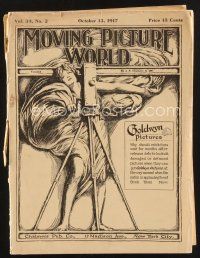 2h077 MOVING PICTURE WORLD exhibitor magazine October 13, 1917 Chaplin, Maciste throws the Kaiser!