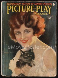 2h101 PICTURE PLAY magazine June 1920 art of smiling Shirley Mason holding cat by Hamilton King!