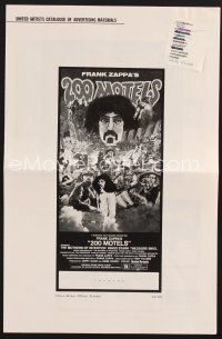 2h146 200 MOTELS pressbook '71 directed by Frank Zappa, rock 'n' roll, wild artwork!