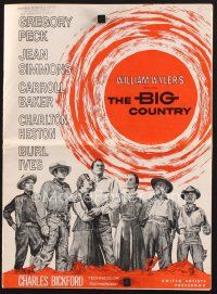 2h152 BIG COUNTRY pressbook '58 Gregory Peck, Charlton Heston, William Wyler classic!