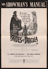 2h158 BRIDES OF DRACULA pressbook '60 Terence Fisher, Hammer, Peter Cushing as Van Helsing!