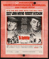 2h179 EL DORADO pressbook '66 John Wayne, Robert Mitchum, directed by Howard Hawks!