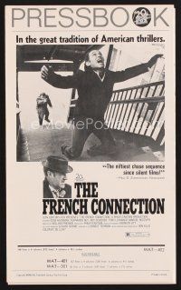 2h187 FRENCH CONNECTION pressbook '71 Gene Hackman in movie chase climax, William Friedkin!
