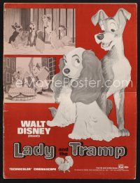 2h198 LADY & THE TRAMP pressbook R72 Walt Disney romantic canine dog classic cartoon!