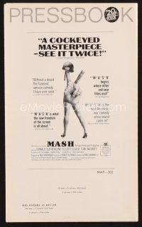 2h201 MASH pressbook '70 Elliott Gould, Korean War classic directed by Robert Altman!