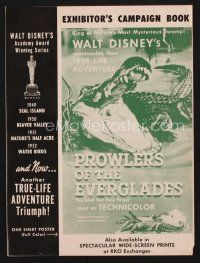 2h207 PROWLERS OF THE EVERGLADES pressbook '53 Disney's spectacular True Life alligator adventure!