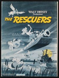 2h209 RESCUERS pressbook '77 Disney mystery adventure cartoon from the depths of Devil's Bayou!