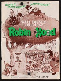 2h210 ROBIN HOOD pressbook '73 Walt Disney's cartoon version, the way it REALLY happened!