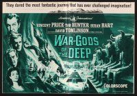 2h219 WAR-GODS OF THE DEEP pressbook '65 Vincent Price, Jacques Tourneur underwater sci-fi!