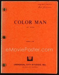 2h231 COLOR MAN third draft script August 3, 1981, unproduced screenplay by Tom Rickman!