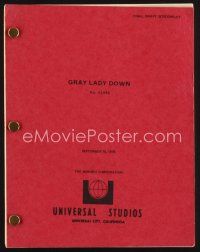 2h233 GRAY LADY DOWN final draft script September 10, 1976, screenplay by Whittaker & Sackler!