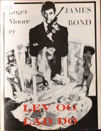 2h375 LIVE & LET DIE Danish program '73 cool different images of Roger Moore as James Bond!