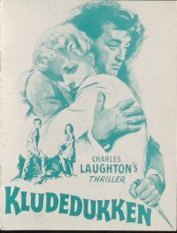 2h377 NIGHT OF THE HUNTER Danish program 1959 Robert Mitchum, Shelley Winters, classic noir!
