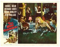 2j096 BIG COMBO LC '55 Lee Van Cleef, Earl Holliman & sexy Jean Wallace in restaurant, film noir!