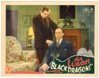 2j112 BLACK DRAGONS LC '42 cool image of spooky Bela Lugosi standing over mesmerized man!